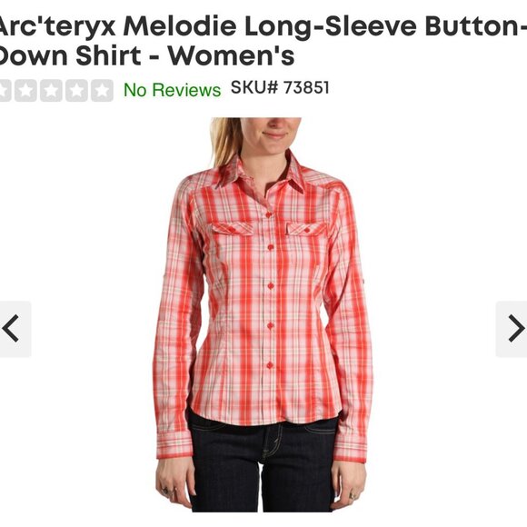 Arc'Teryx Shirt Womens Medium Melodie Plaid Red Long Sleeve Outdoor Trail - Picture 12 of 13